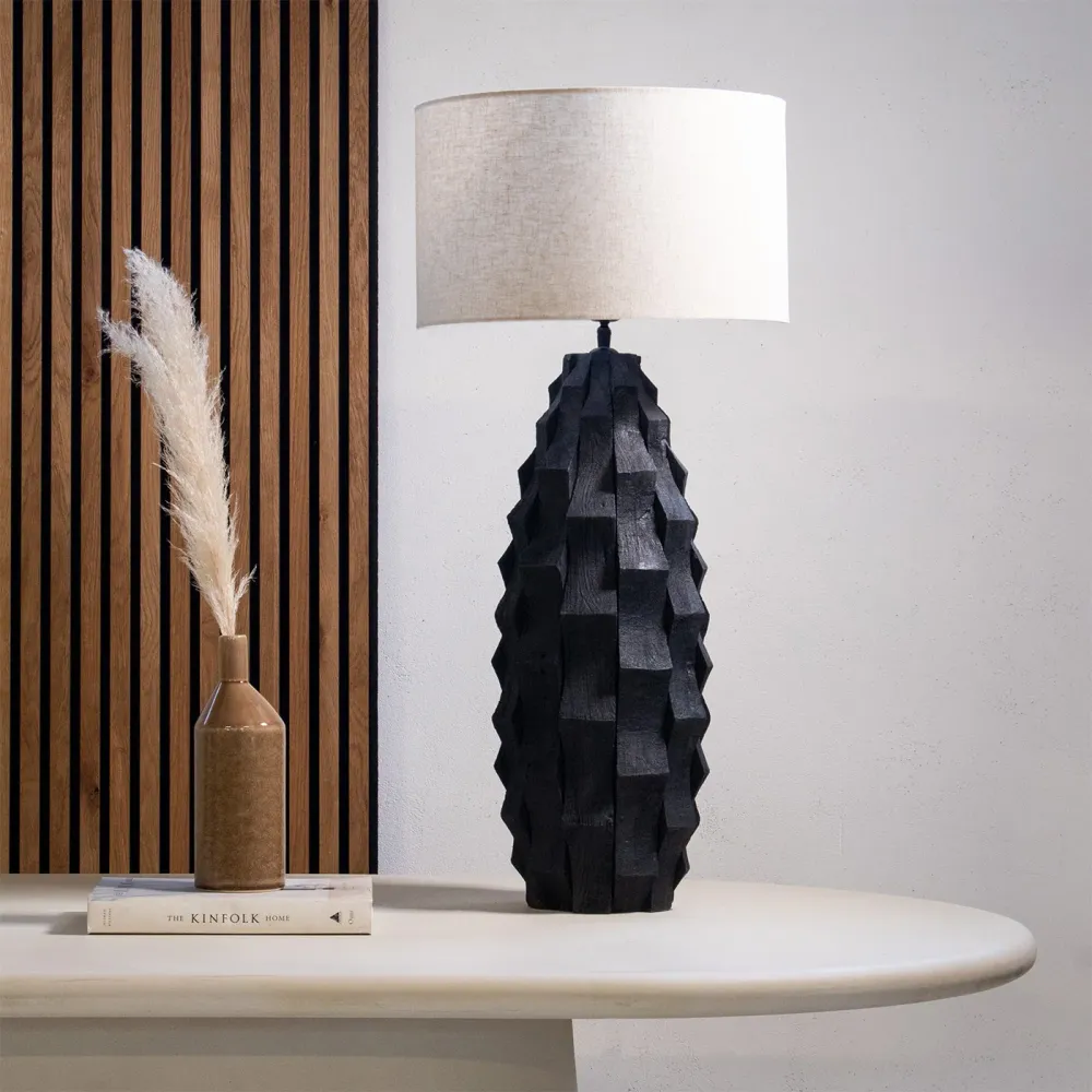 Giga Meubel Tafellamp Matteo - Zwart/Beige