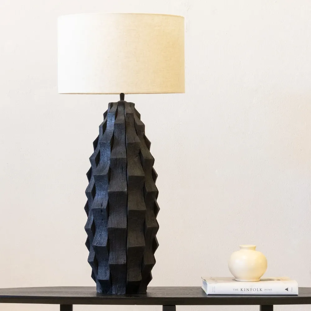Giga Meubel Tafellamp Matteo - Zwart/Beige