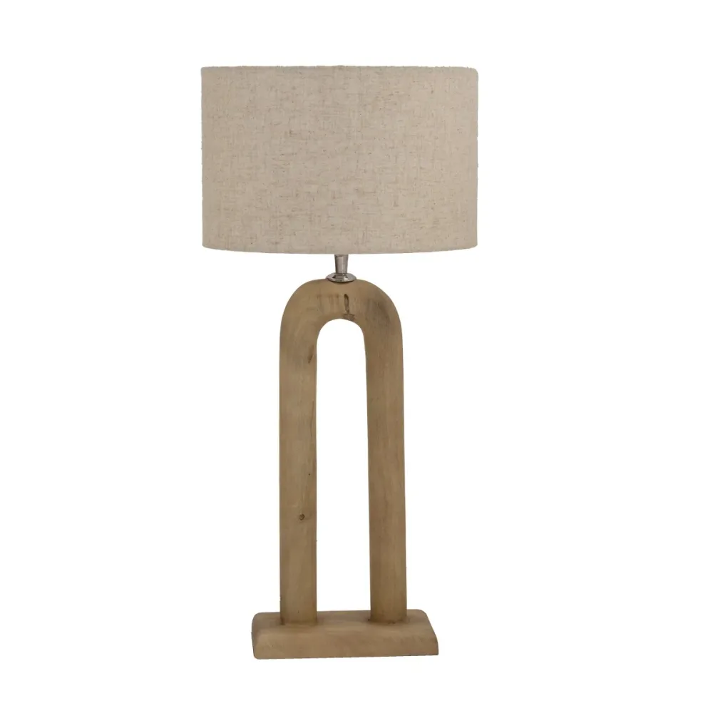 Giga Meubel Tafellamp Micky - Naturel - Mangohout - 60cm