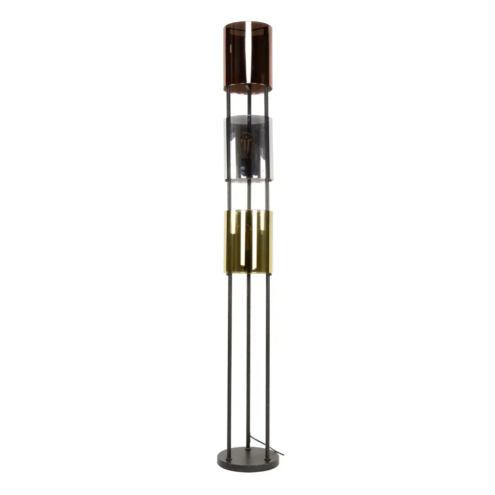 Giga Meubel Vloerlamp Patch Cylinder - Brons Antiek - 3-Lichts - 30x30x135cm