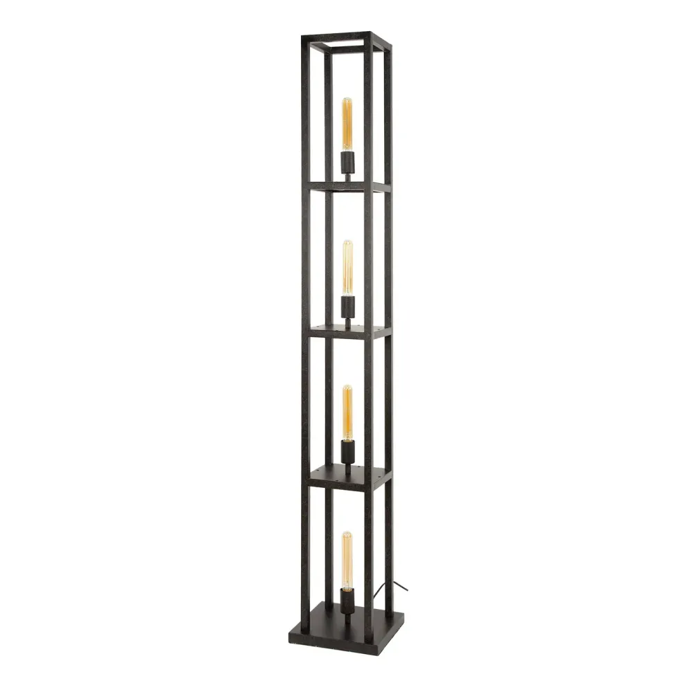 Giga Meubel Vloerlamp Quadra - Artic Zwart - 4-Lichts - 25x25x163cm