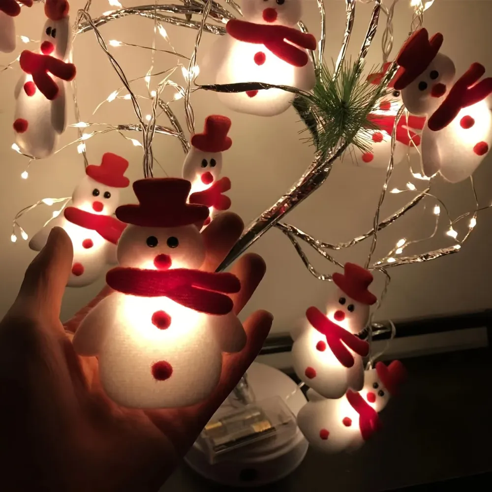 GlowFest - LED LichtSlinger Met Pluche Sneeuwpoppen 1.5m Warm Licht