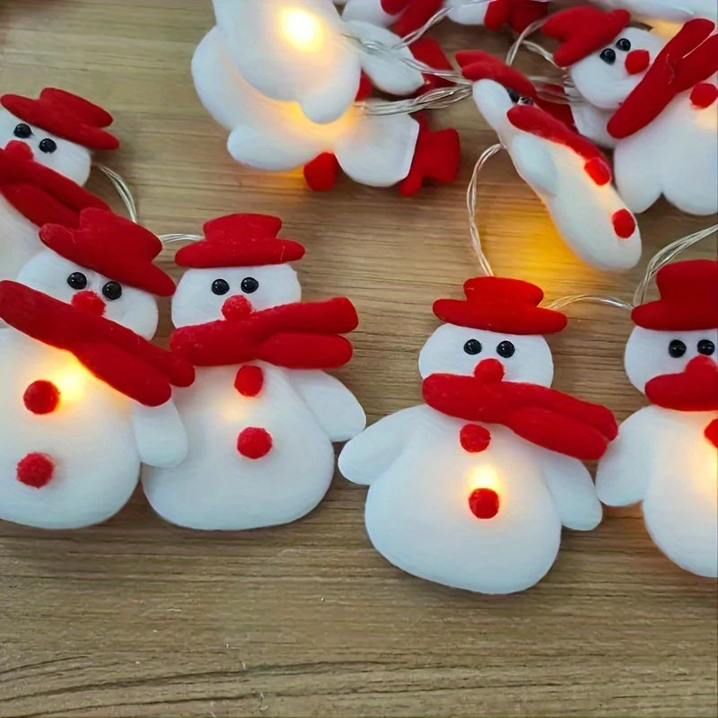 GlowFest - LED LichtSlinger Met Pluche Sneeuwpoppen 1.5m Warm Licht