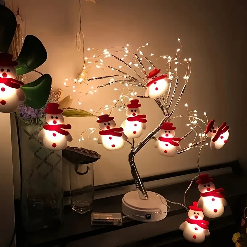 GlowFest - LED LichtSlinger Met Pluche Sneeuwpoppen 1.5m Warm Licht