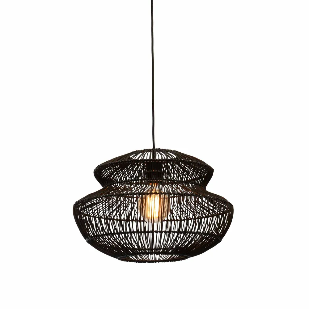 GOOD&MOJO hanglamp Zanzibar - zwart - Ø40cm GOOD & MOJO