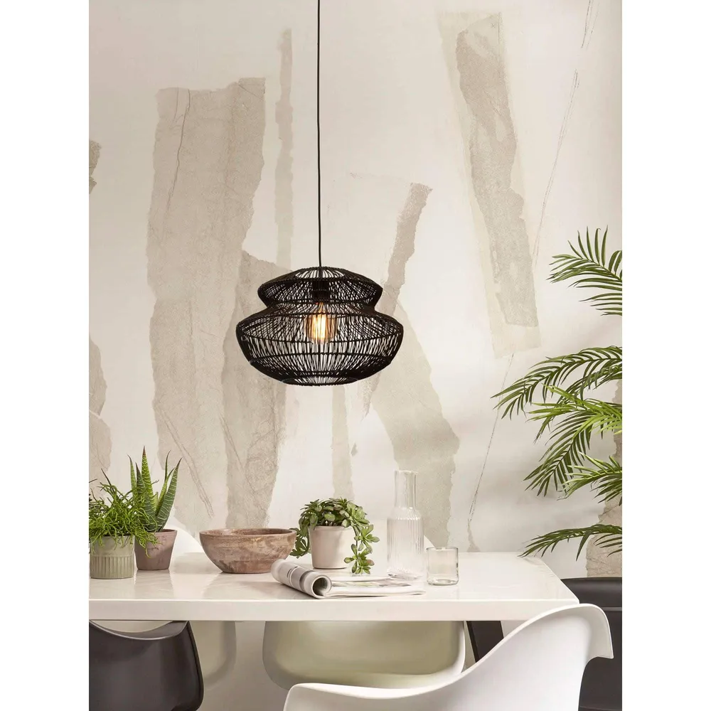 GOOD&MOJO hanglamp Zanzibar - zwart - Ø40cm GOOD & MOJO