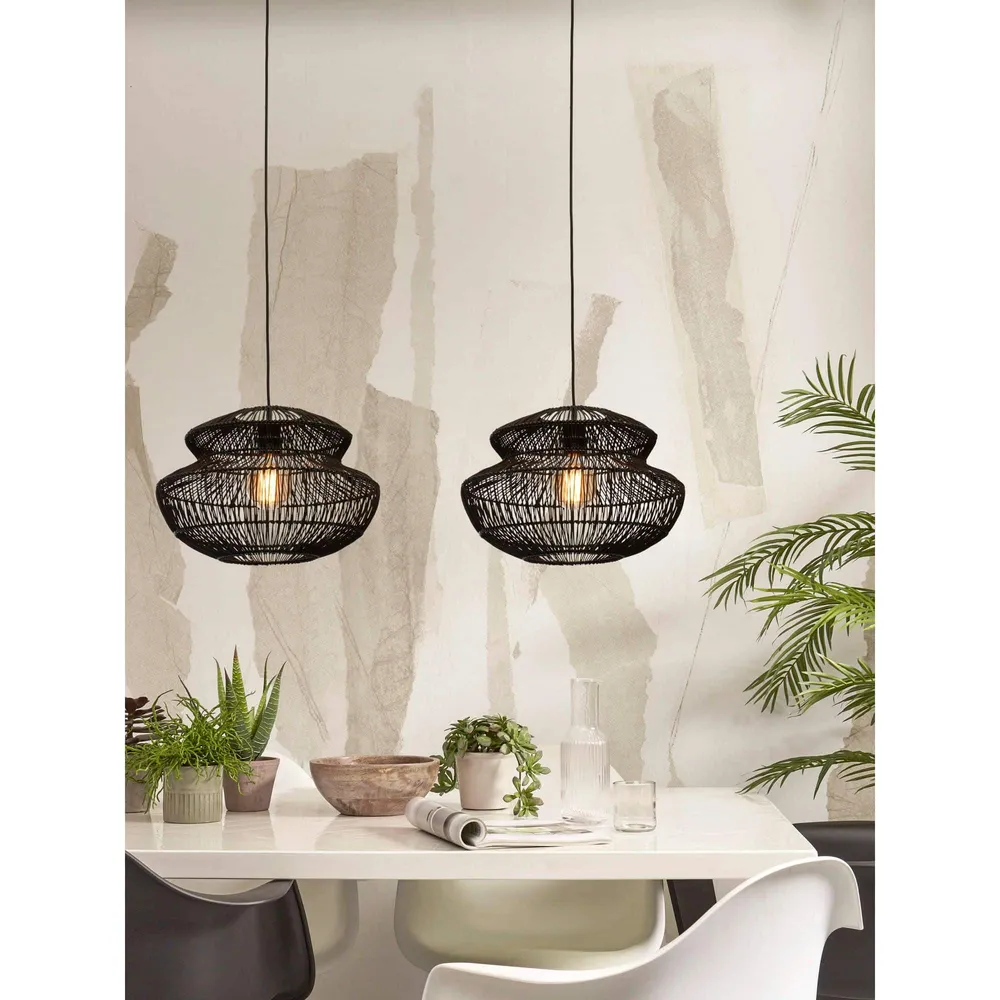 GOOD&MOJO hanglamp Zanzibar - zwart - Ø40cm GOOD & MOJO