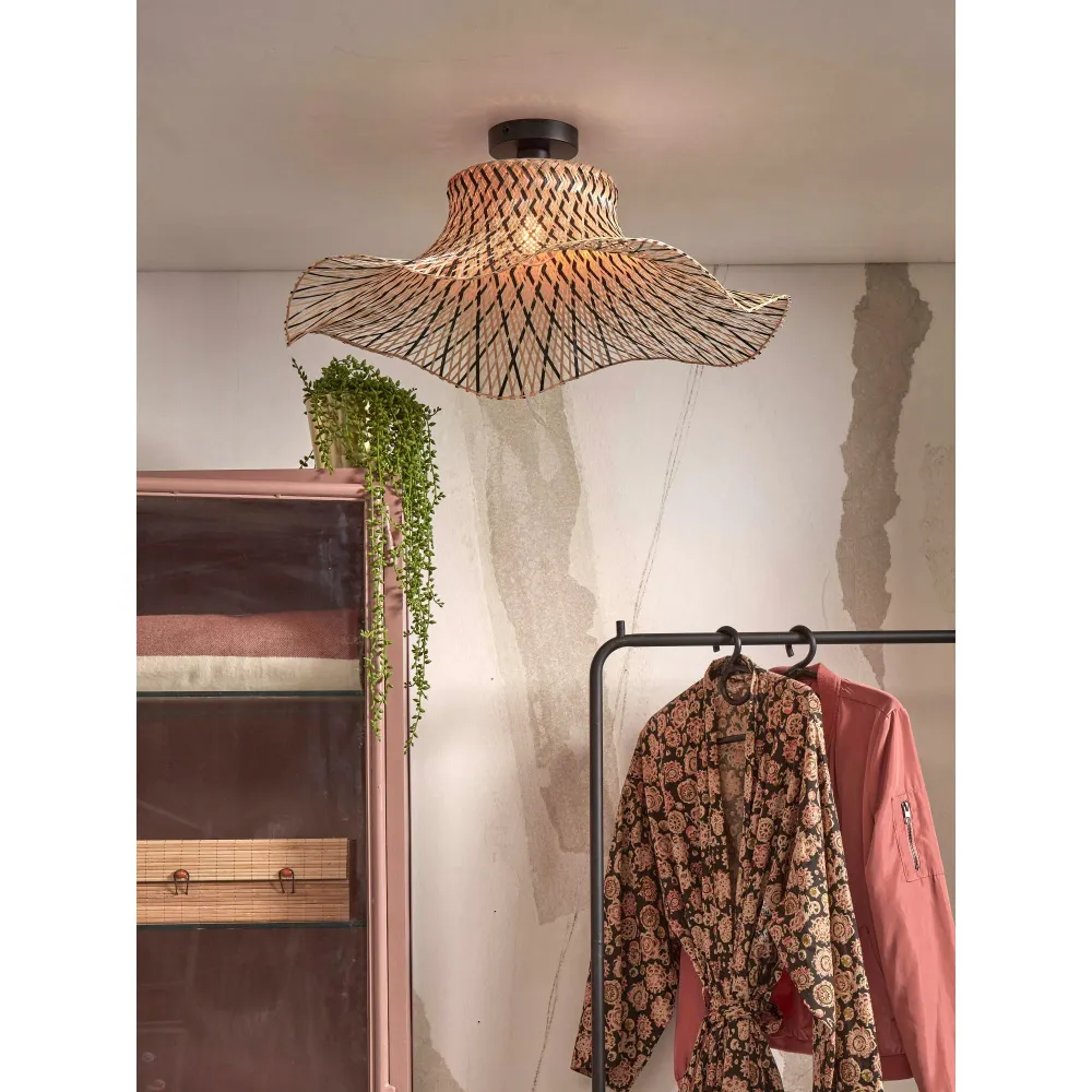 GOOD&MOJO plafonnière Ibiza - zwart - Ø65cm GOOD & MOJO