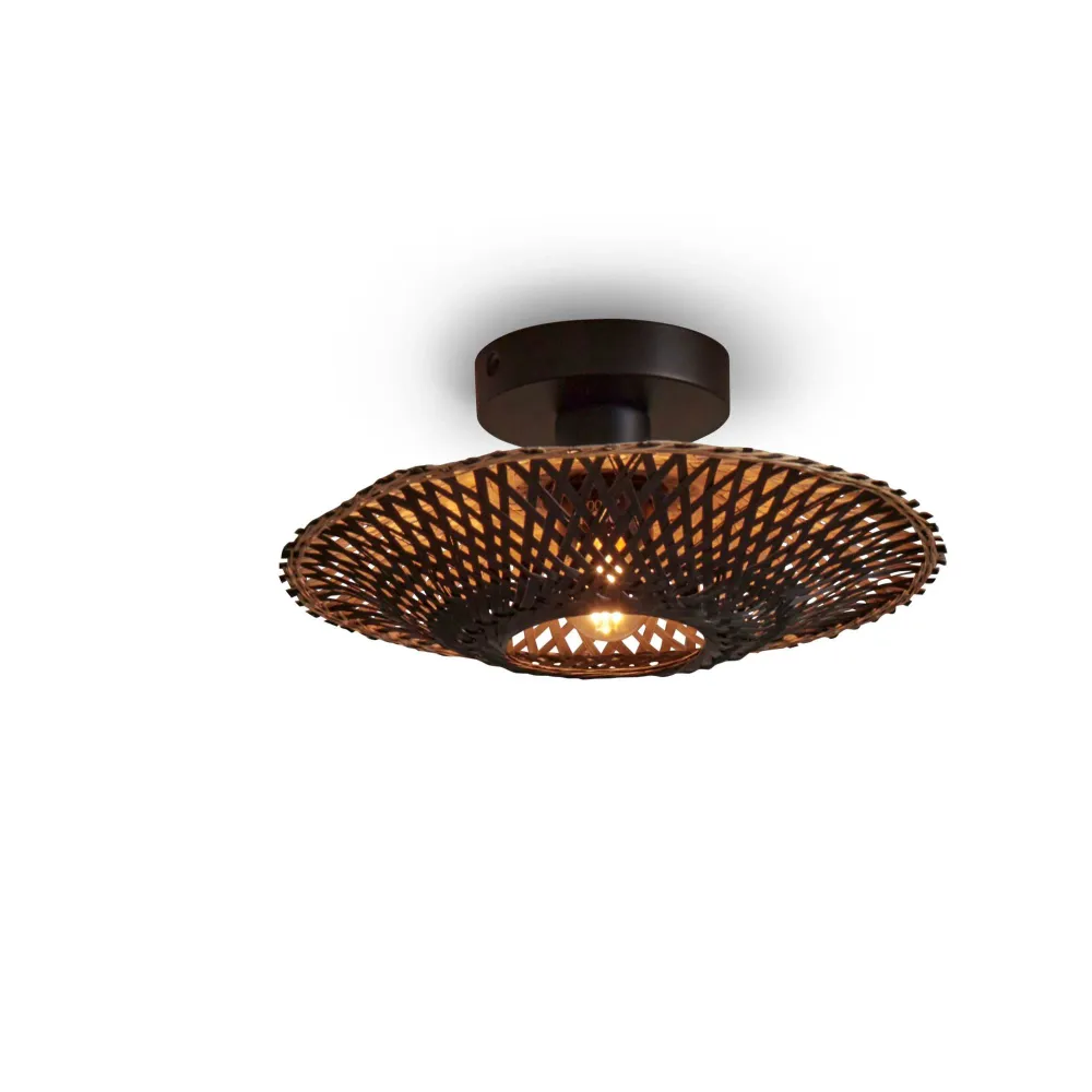 GOOD&MOJO plafonnière Kalimantan - zwart - Ø30cm GOOD & MOJO
