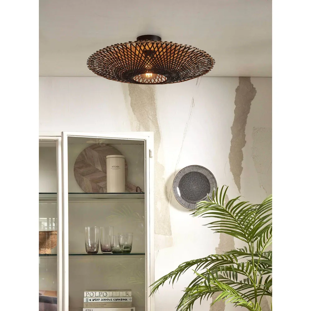 GOOD&MOJO plafonnière Kalimantan - zwart - Ø60cm GOOD & MOJO