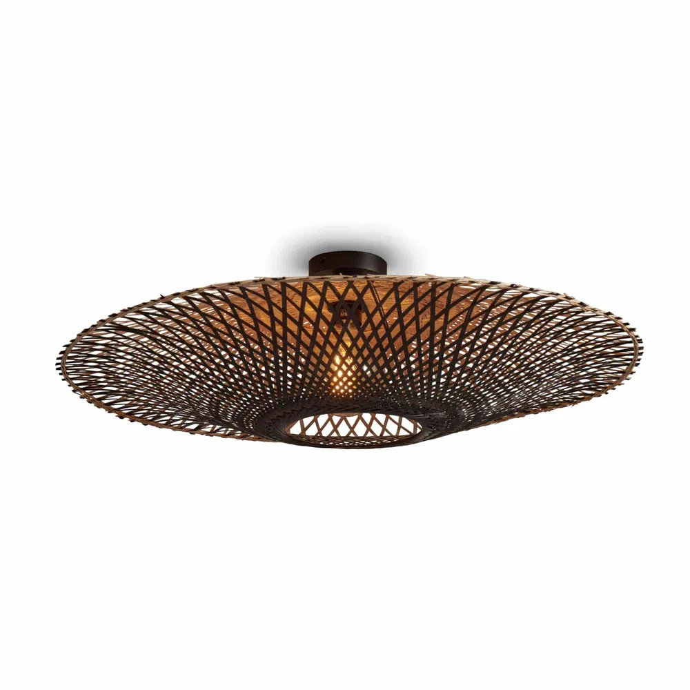 GOOD&MOJO plafonnière Kalimantan - zwart - Ø87cm GOOD & MOJO