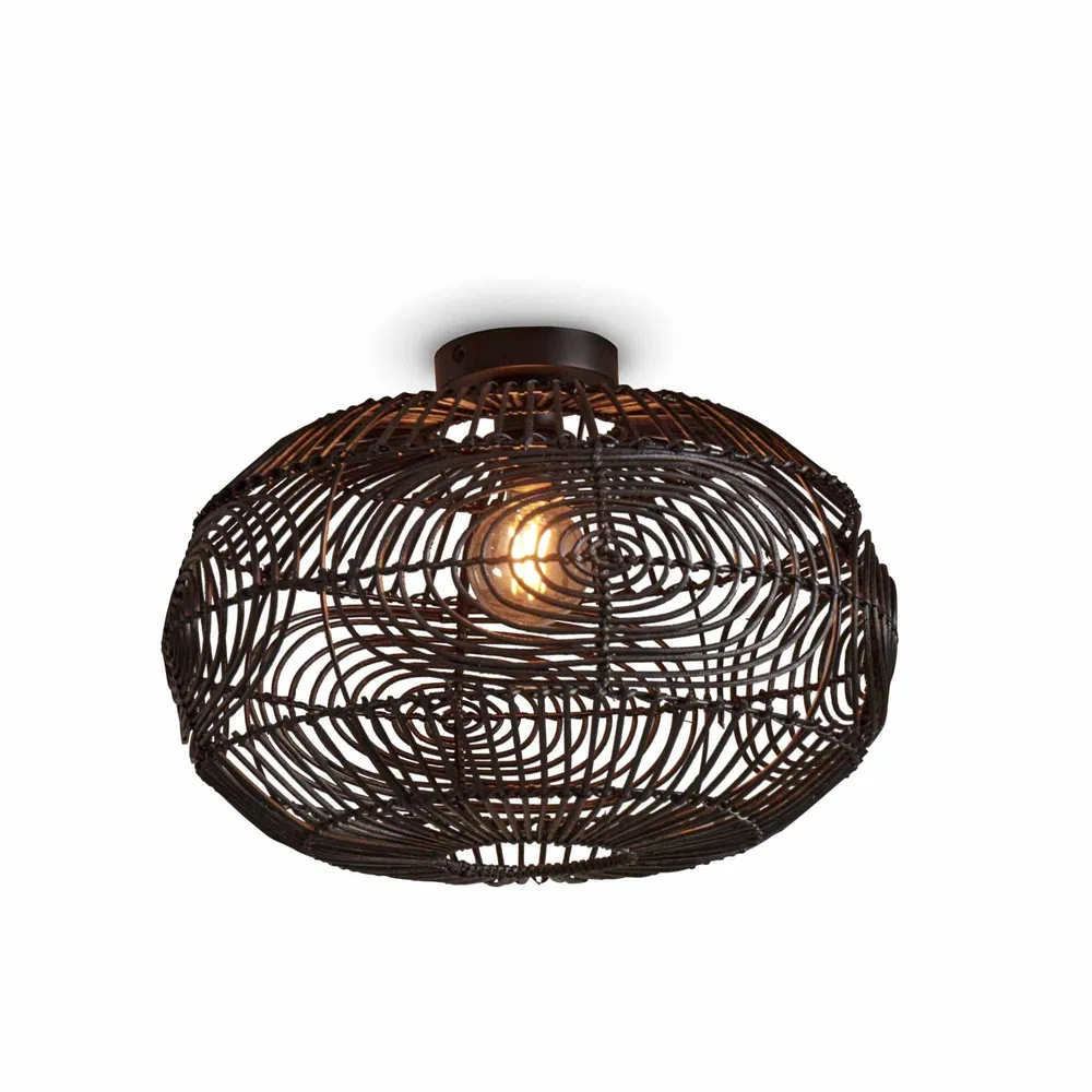 GOOD&MOJO plafonnière Madeira - zwart - Ø48cm GOOD & MOJO