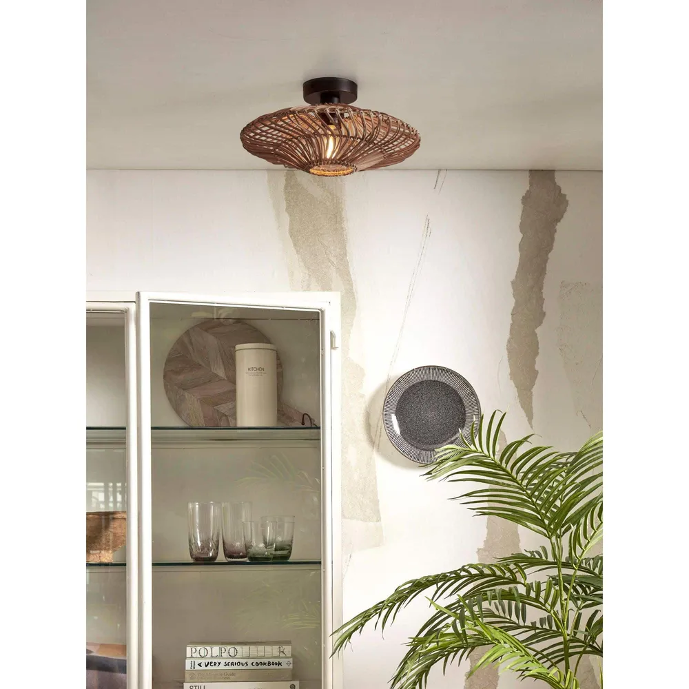GOOD&MOJO plafonnière Zanzibar - bruin - Ø40cm GOOD & MOJO