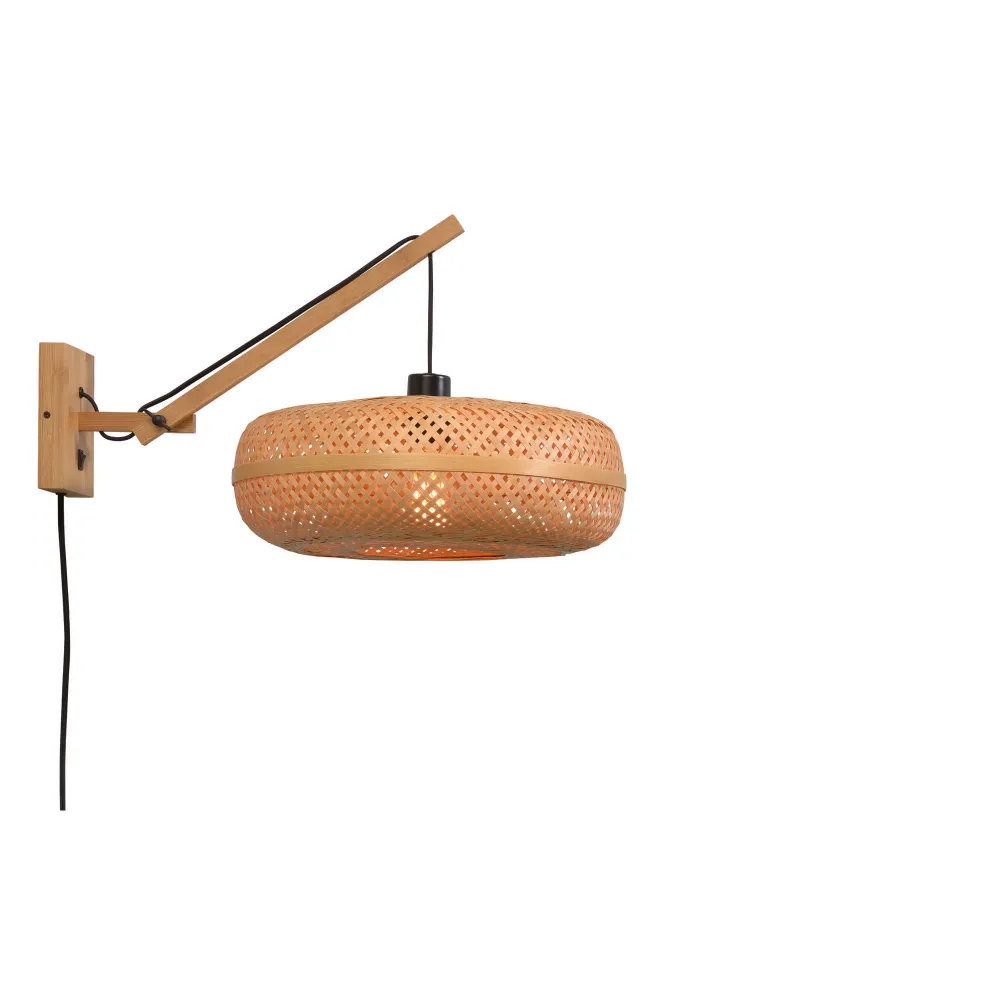 GOOD&MOJO wandlamp Andes - bruin - Ø40cm GOOD & MOJO