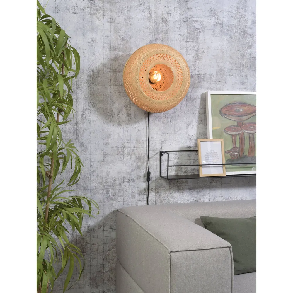GOOD&MOJO wandlamp Andes - bruin - Ø40cm GOOD & MOJO