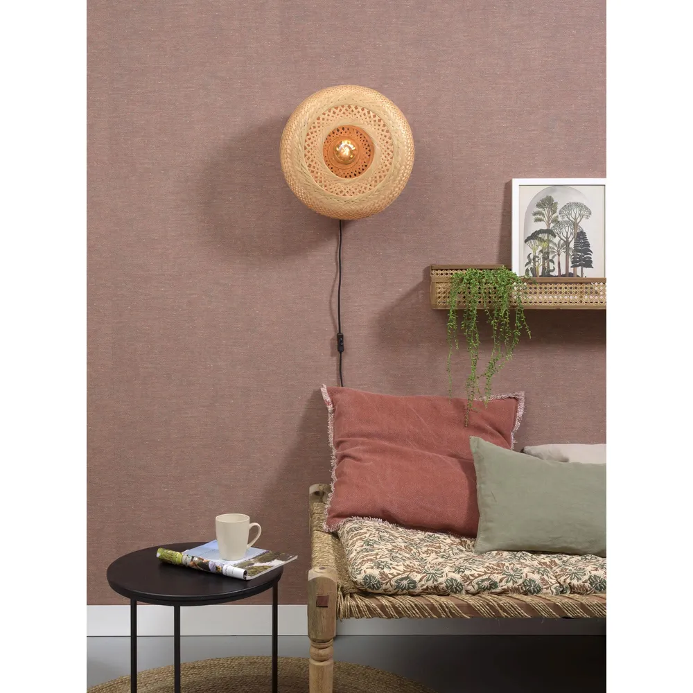 GOOD&MOJO wandlamp Andes - bruin - Ø40cm GOOD & MOJO