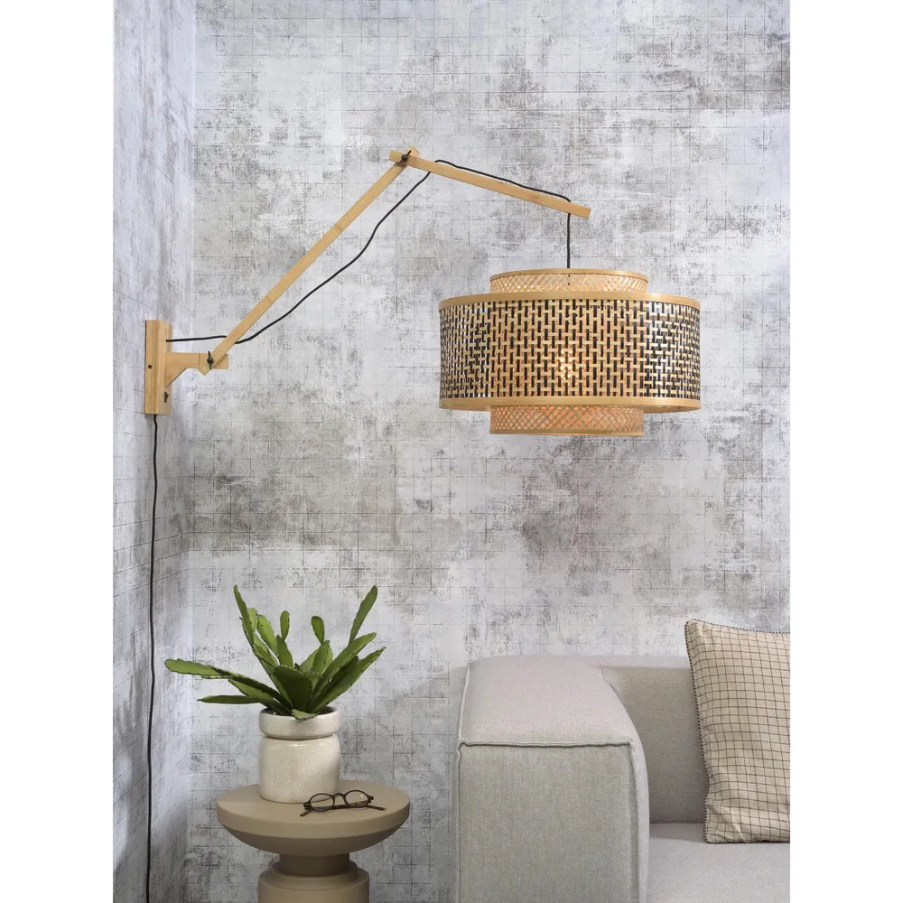 GOOD&MOJO wandlamp Andes - bruin - Ø50cm GOOD & MOJO
