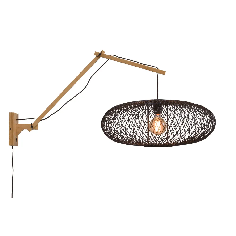 GOOD&MOJO wandlamp Andes - bruin - Ø60cm GOOD & MOJO