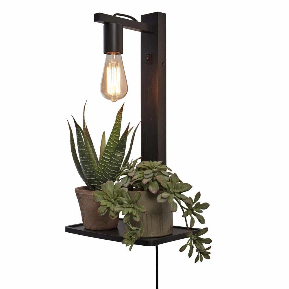 GOOD&MOJO wandlamp Flores - zwart - 30x18x52cm GOOD & MOJO