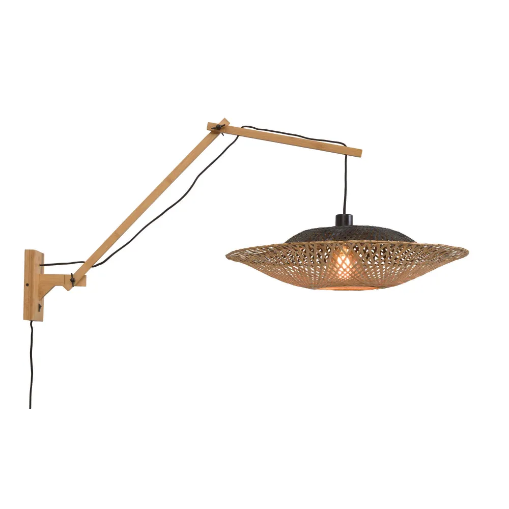 GOOD&MOJO wandlamp Kalimantan - bruin - Ø60cm GOOD & MOJO