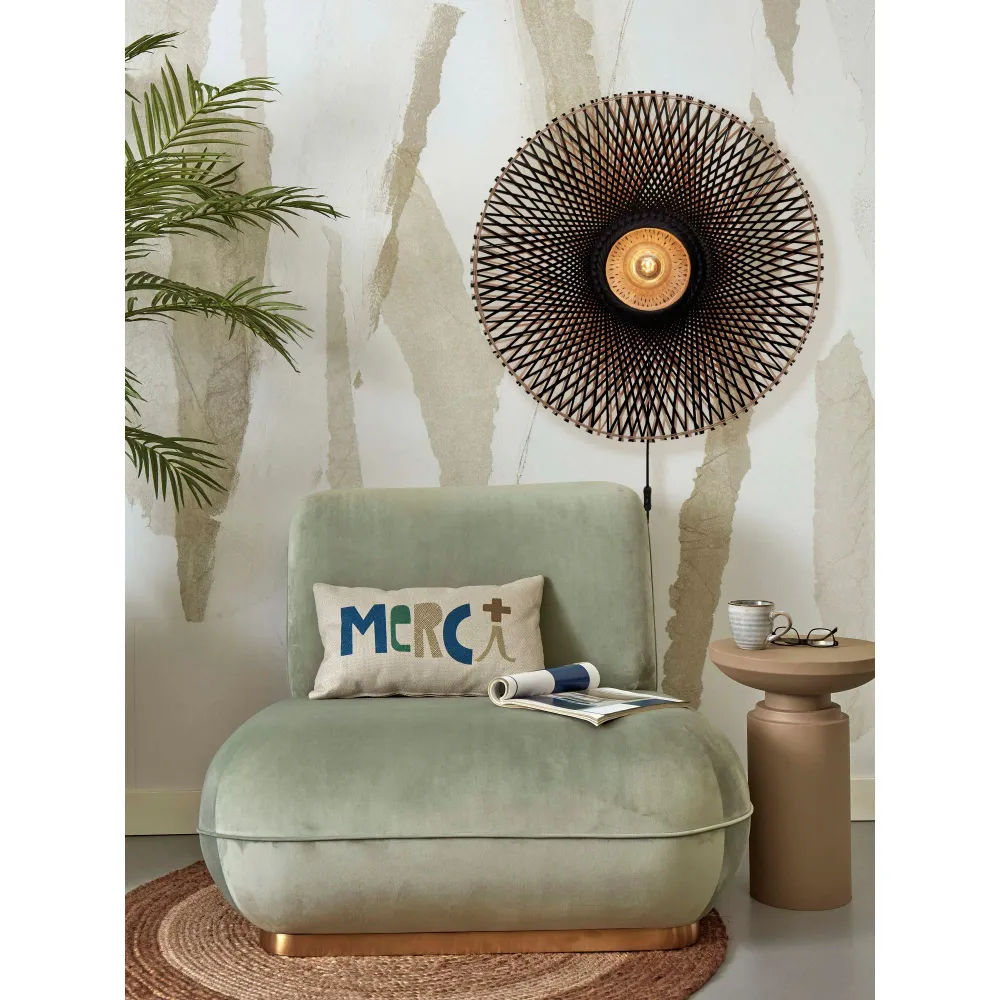GOOD&MOJO wandlamp Kalimantan - zwart - Ø30cm GOOD & MOJO