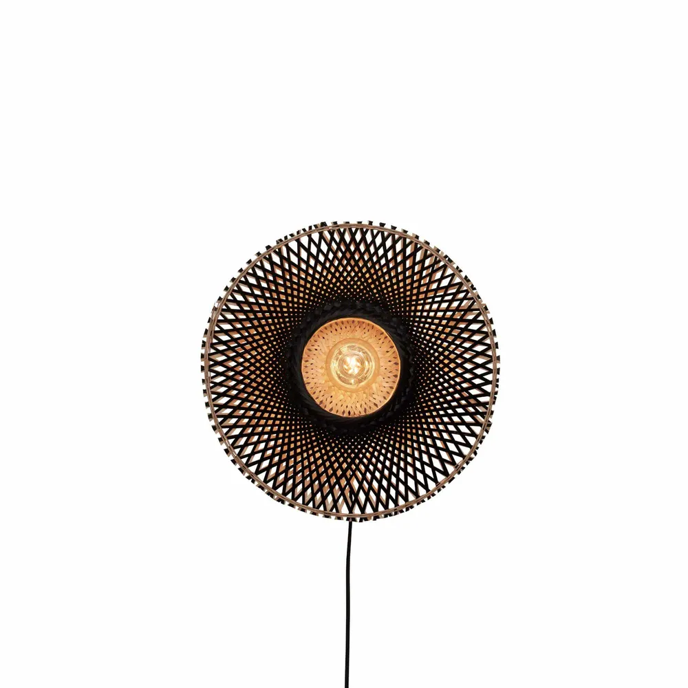 GOOD&MOJO wandlamp Kalimantan - zwart - Ø60cm GOOD & MOJO