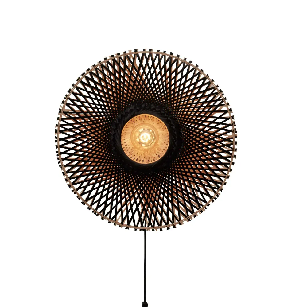 GOOD&MOJO wandlamp Kalimantan - zwart - Ø87cm GOOD & MOJO