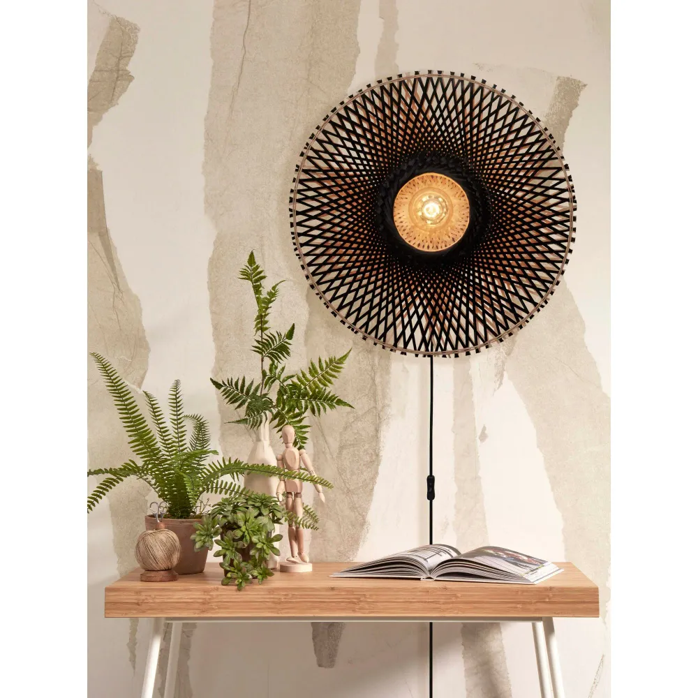GOOD&MOJO wandlamp Kalimantan - zwart - Ø87cm GOOD & MOJO
