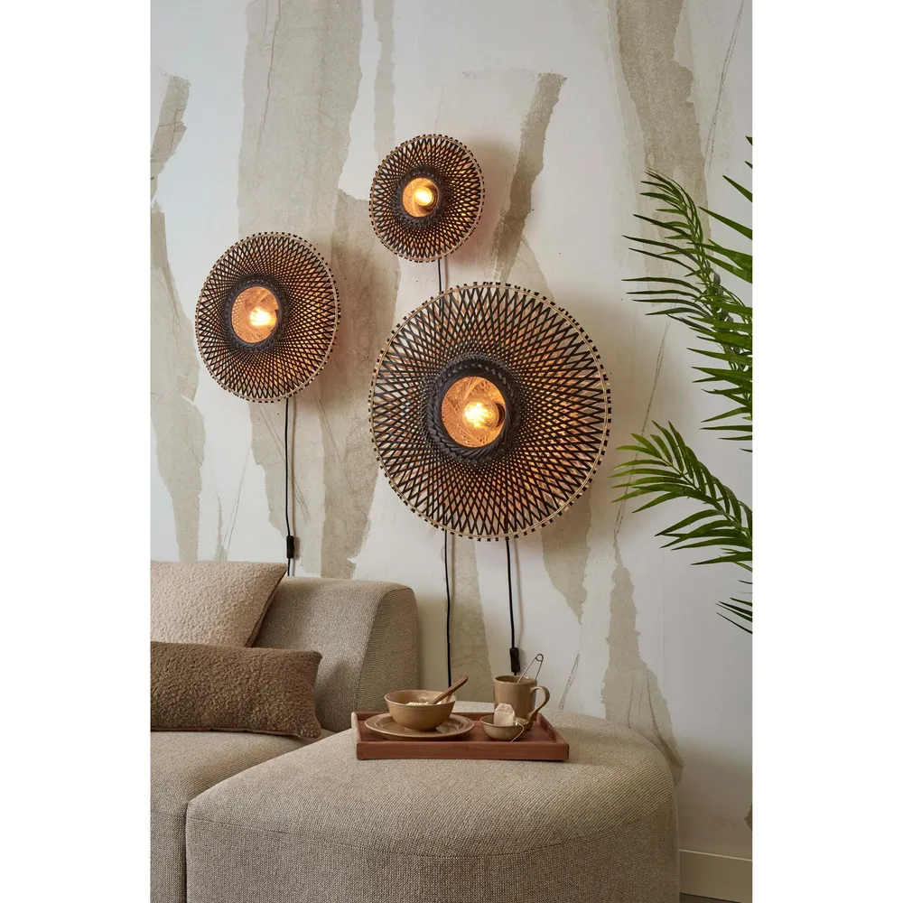 GOOD&MOJO wandlamp Kalimantan - zwart - Ø87cm GOOD & MOJO