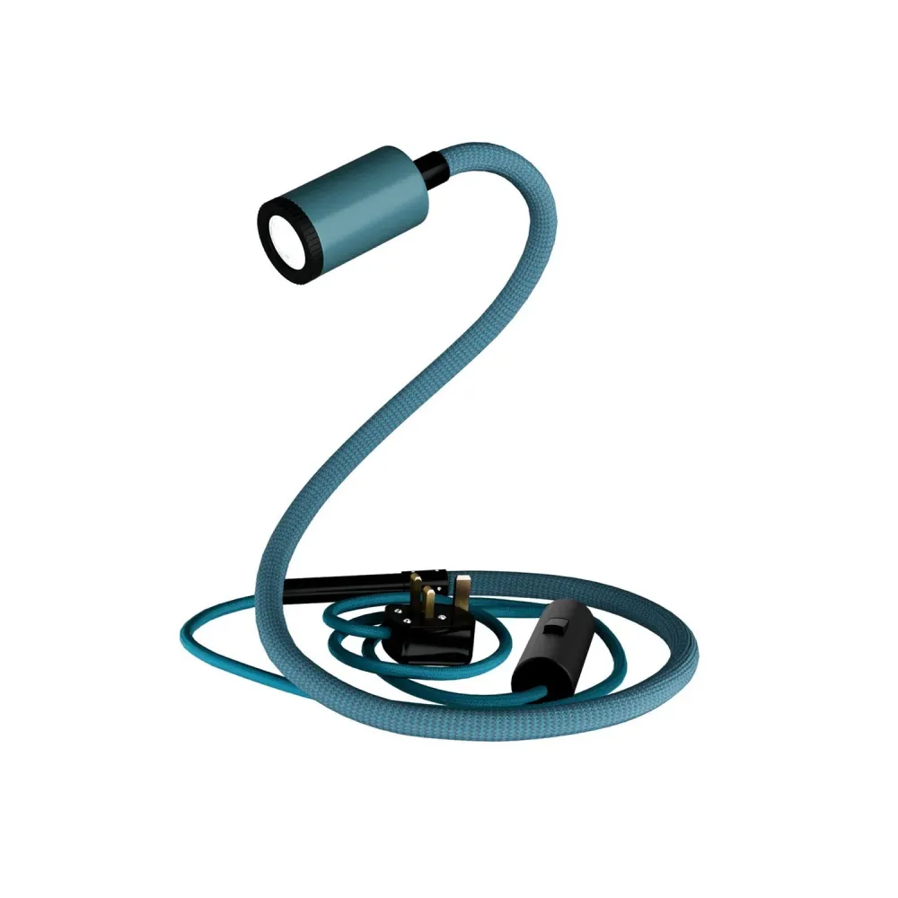 GU1d-one Pastel Verstelbare lamp zonder voet met mini LED-spot en UK-stekker - Petrol