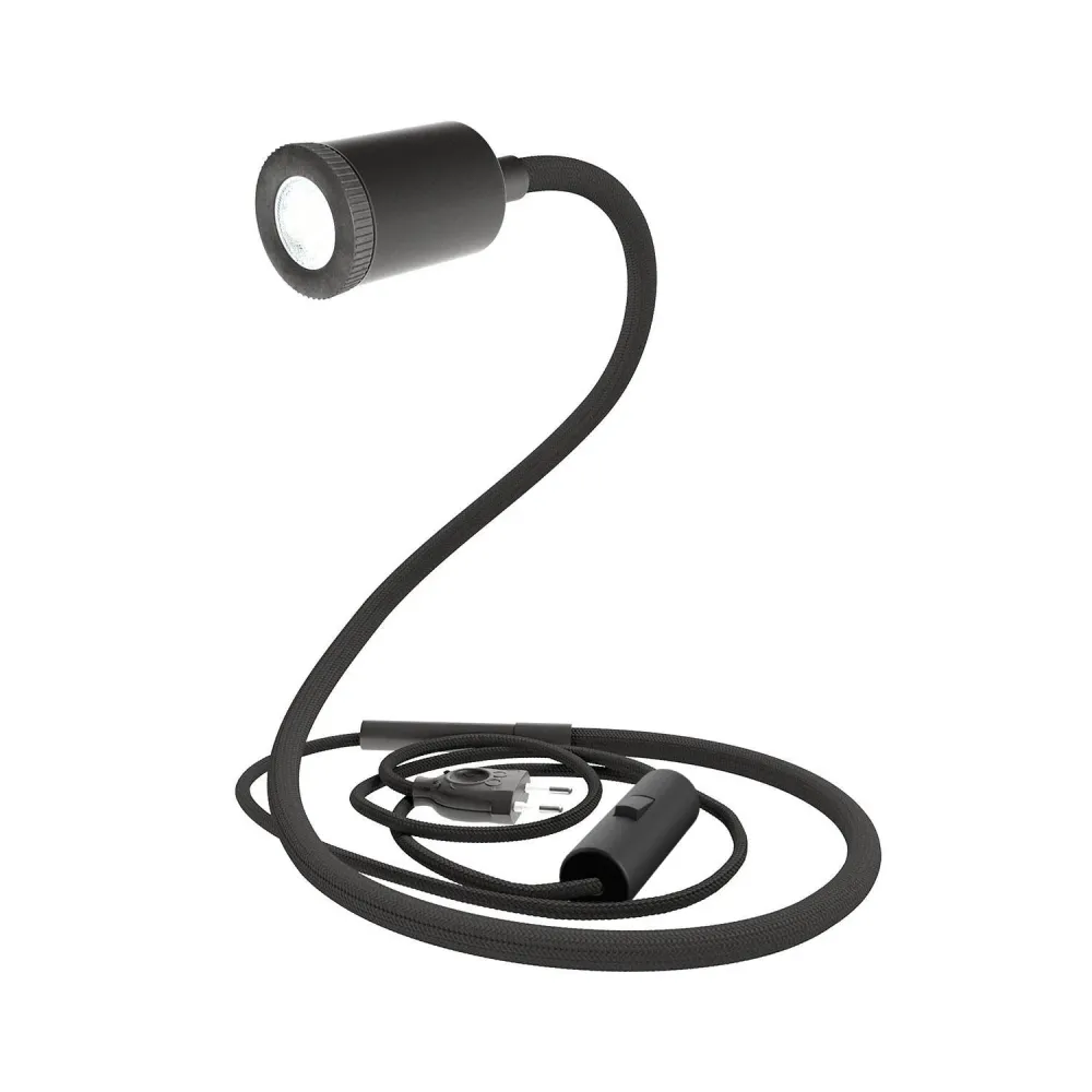 GU1d-one Verstelbare lamp zonder voet met mini LED spot - Zwart