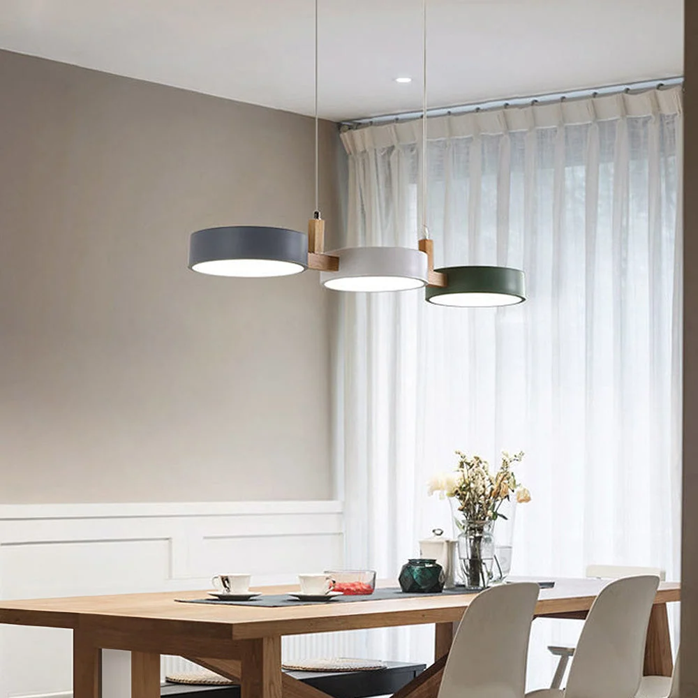 Hanglamp Eettafel met Cilindervorm en Houten Accenten voor Woonkamer