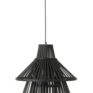 Hanglamp Lagen Bamboe Zwart Groot