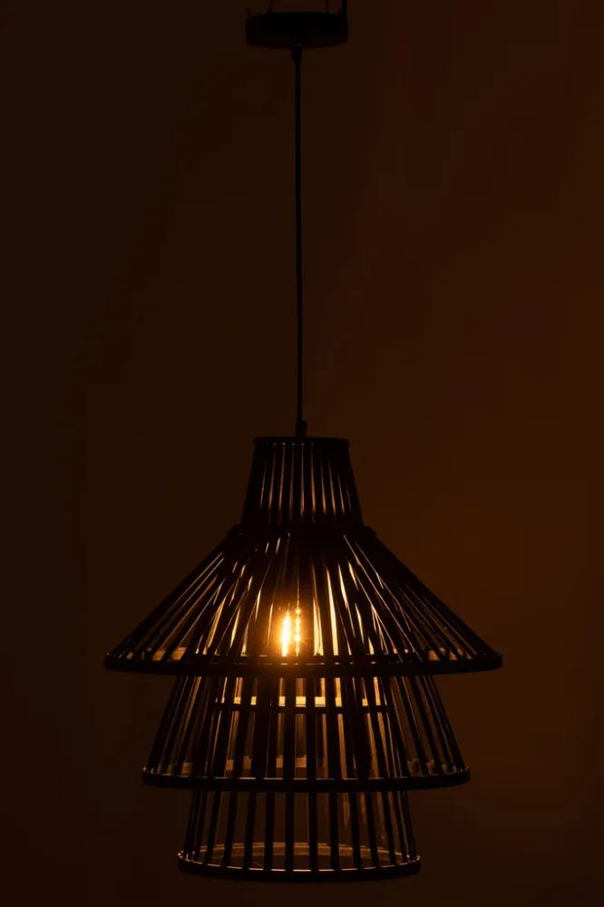 Hanglamp Lagen Bamboe Zwart Groot