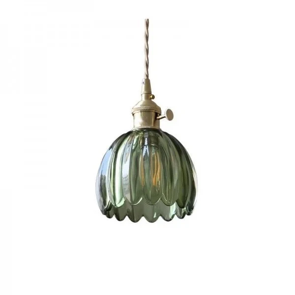 Hanglamp met Geribbeld Glas - Retro Stijl