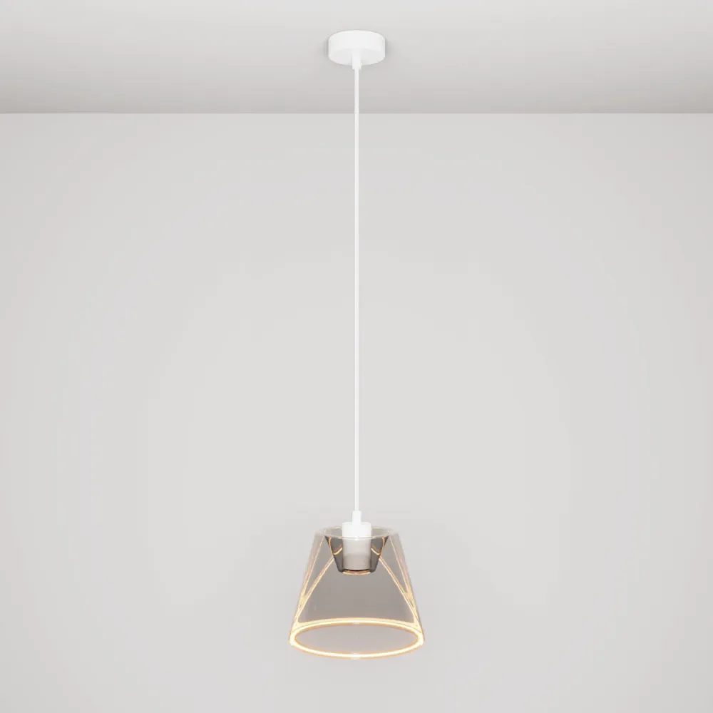 Hanglamp met ghost kegelvormige lichtbron smoky - Wit