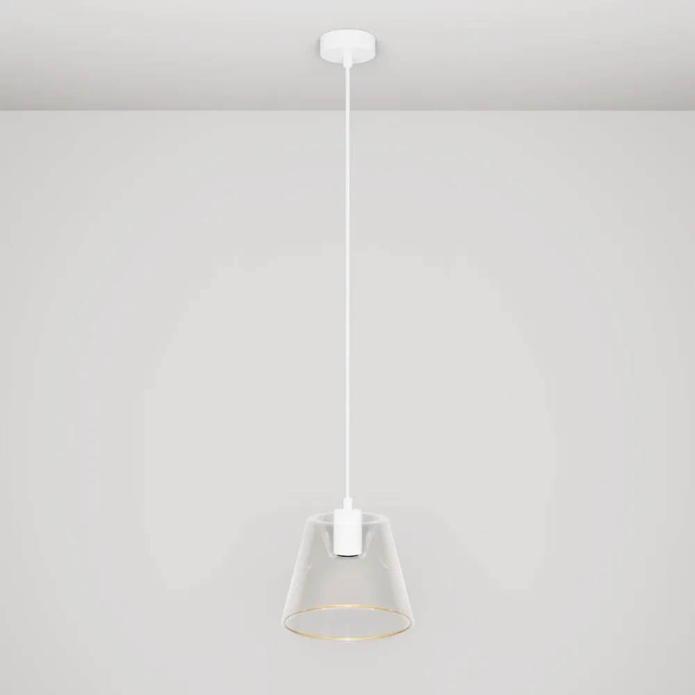 Hanglamp met Ghost lichtbron transparante kegelvorm - Wit