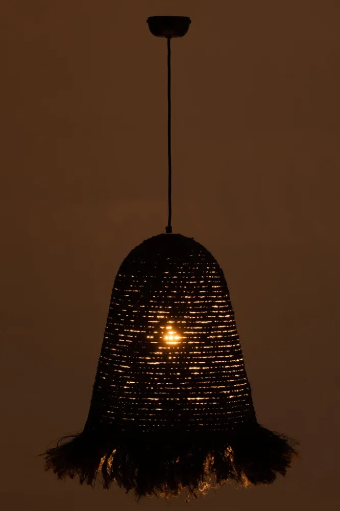 Hanglamp Ozie Bananenvezels Zwart