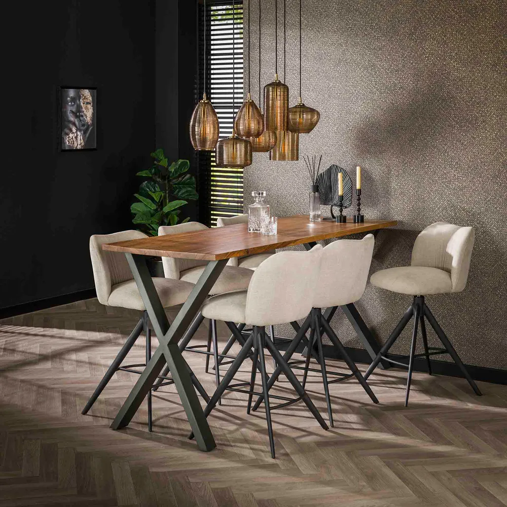 Hanglamp Arlo - 7-lichts - Amberkleurig - Glas Hanglampen