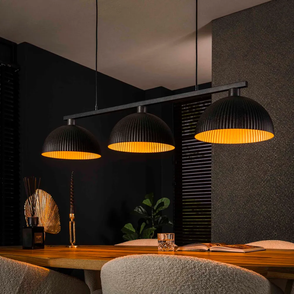 Hanglamp Calista - 3-lichts - Zwart - Metaal Hanglampen
