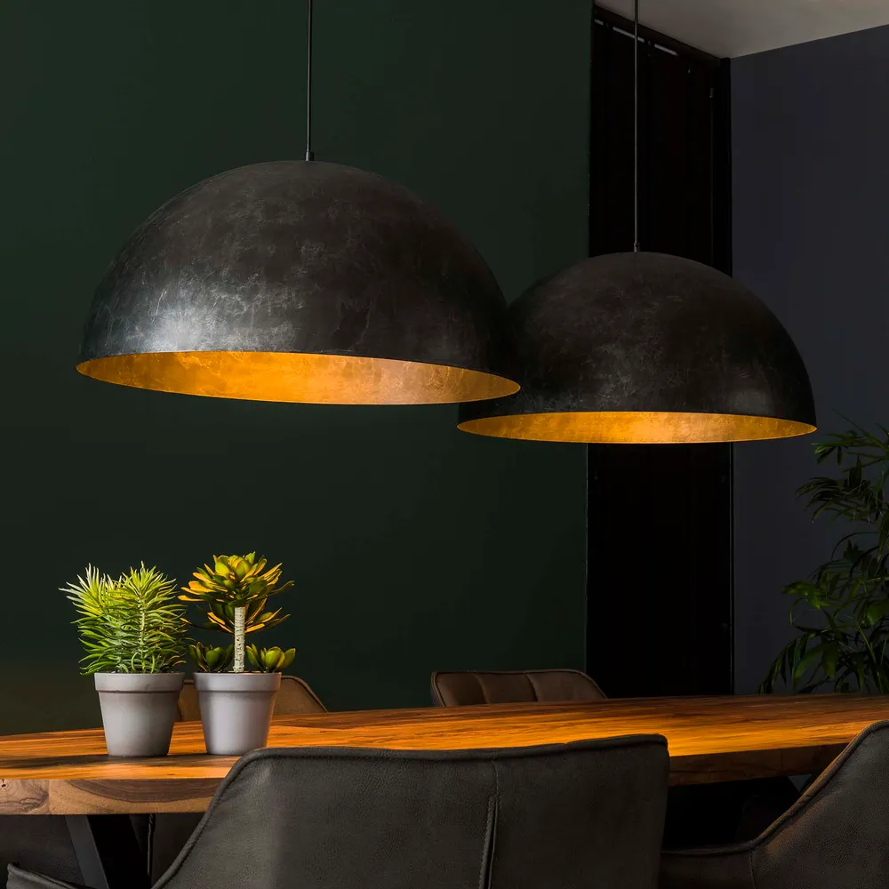 Hanglamp Dome - 2-lichts - Antraciet - Metaal Hanglampen