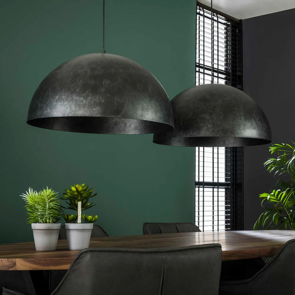 Hanglamp Dome - 2-lichts - Antraciet - Metaal Hanglampen