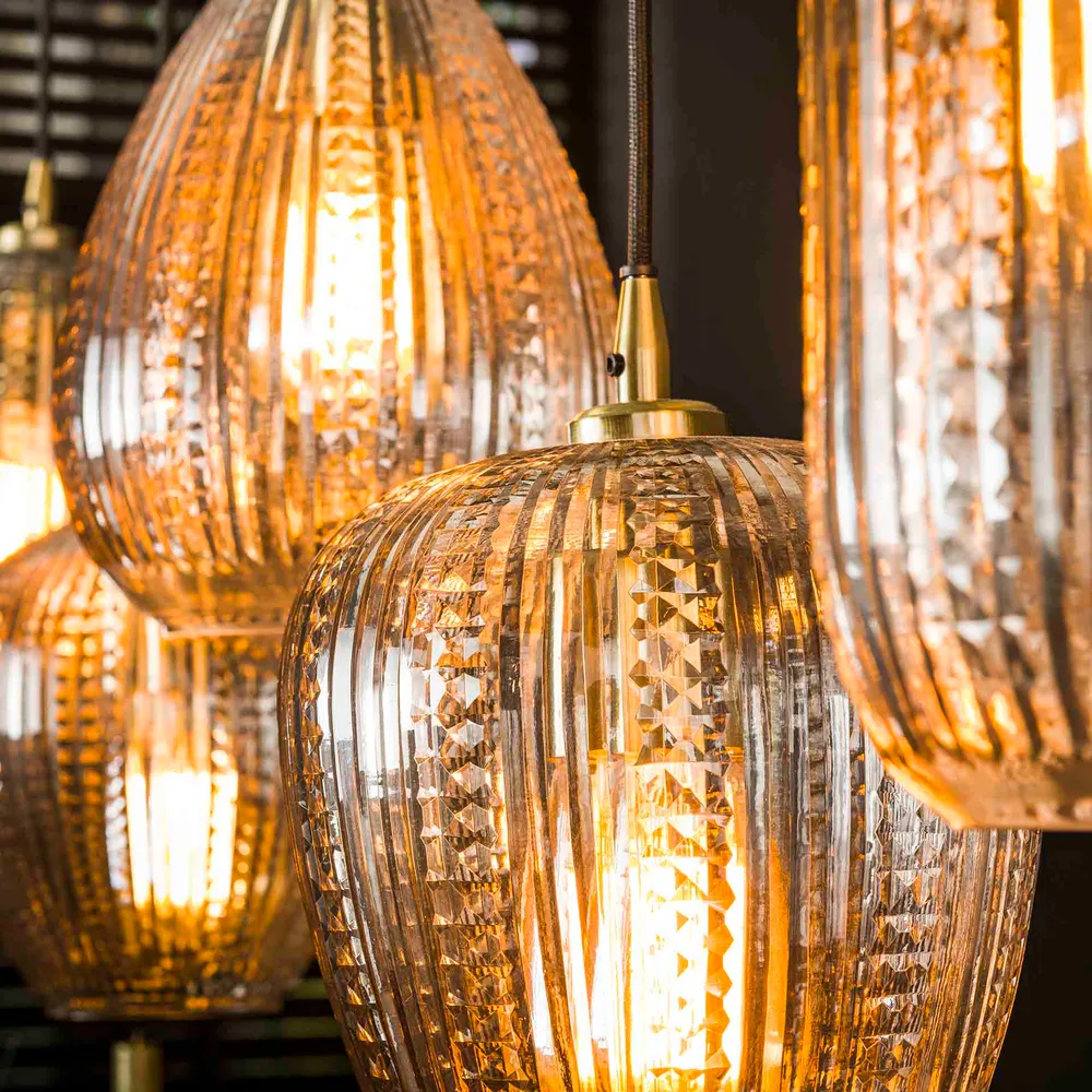 Hanglamp Sela - 5-lichts - Transparant - Glas Hanglampen