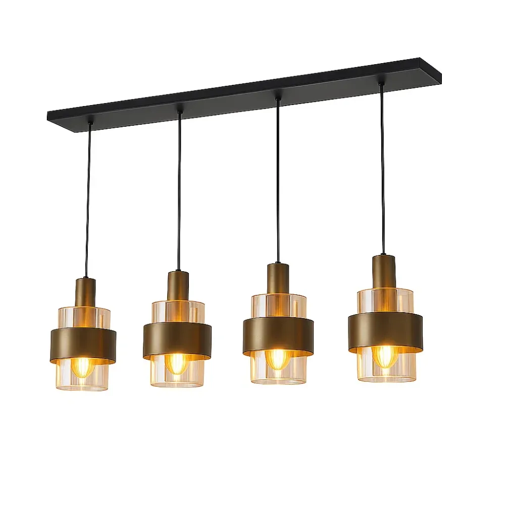 Highlight hanglamp Marrone - 4 lichts - 110 x 150 cm - brons