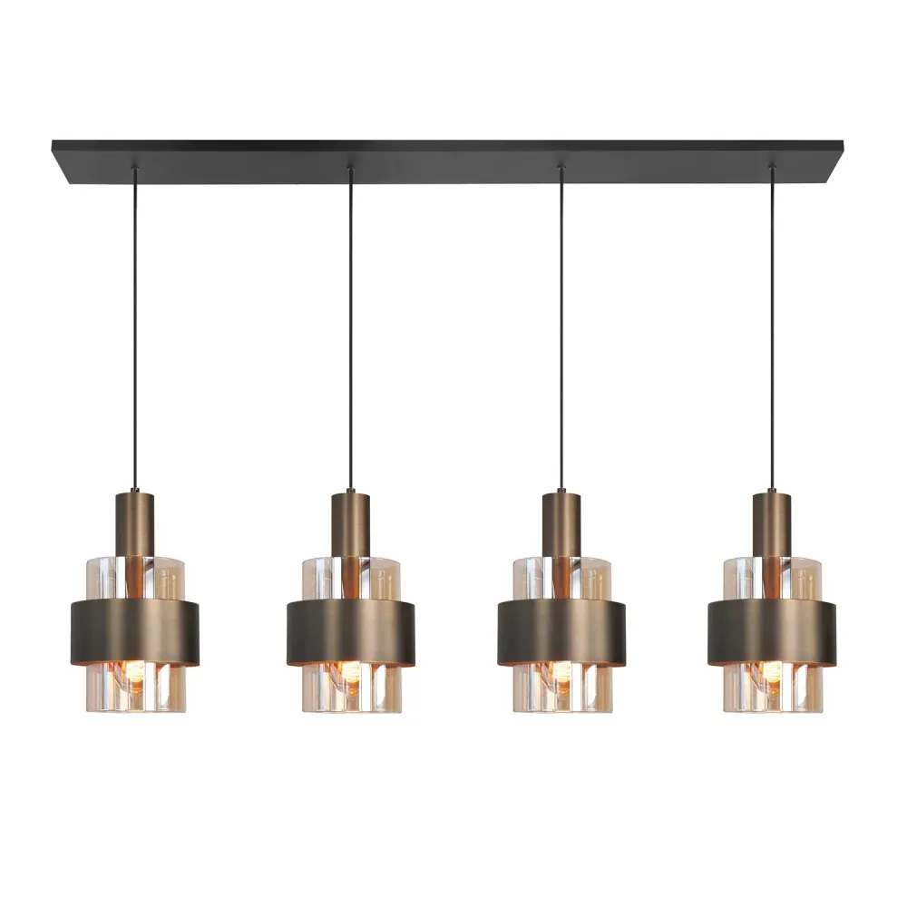 Highlight hanglamp Marrone - 4 lichts - 110 x 150 cm - brons