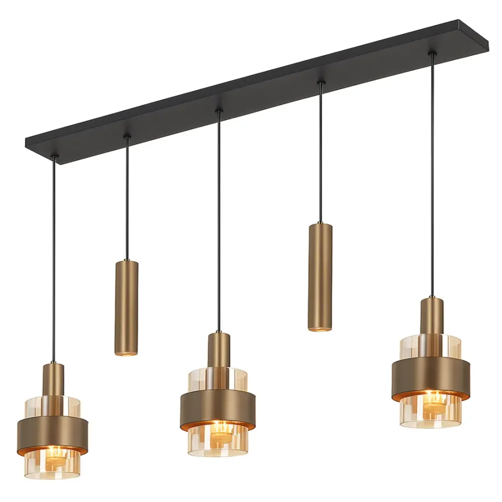 Highlight hanglamp Marrone - 5 lichts - 120 x 160 cm - brons