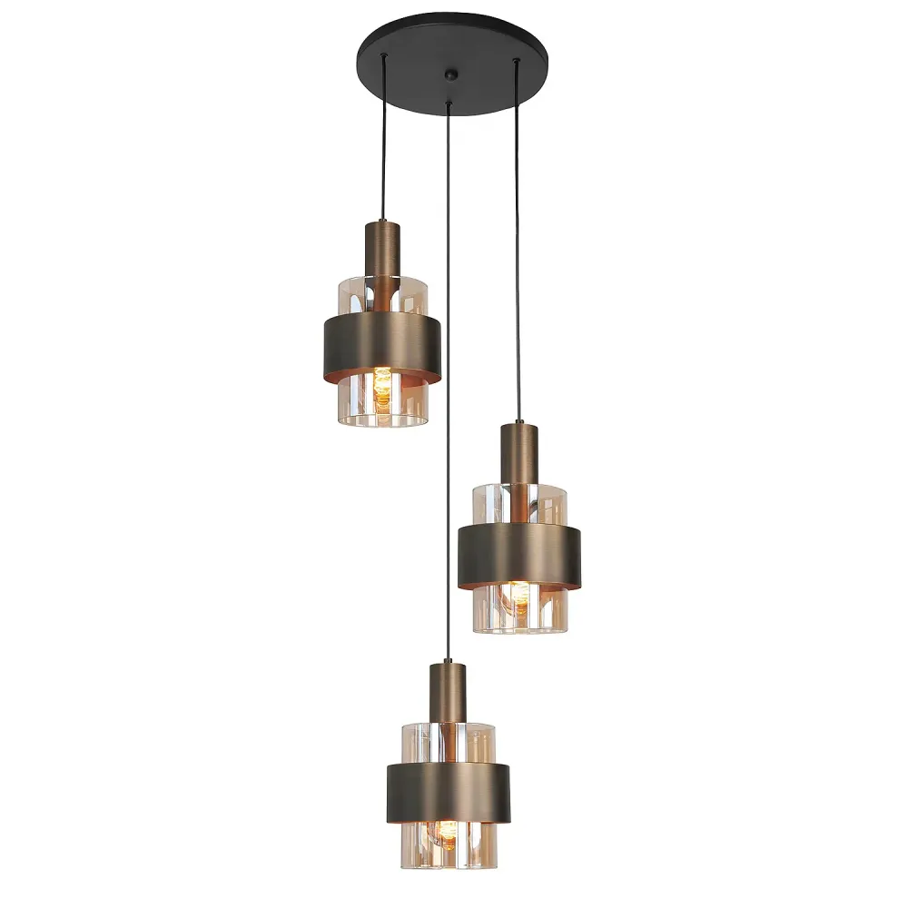 Highlight hanglamp Marrone - 3 lichts - 30 x 150 cm - brons