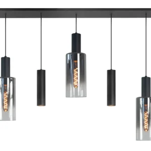 Highlight hanglamp Perugia - 5 lichts - 120 x 165 cm - zwart
