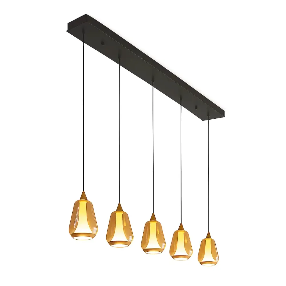 Highlight hanglamp Tromba - 5 lichts - 108 x 155 cm - amber zwart