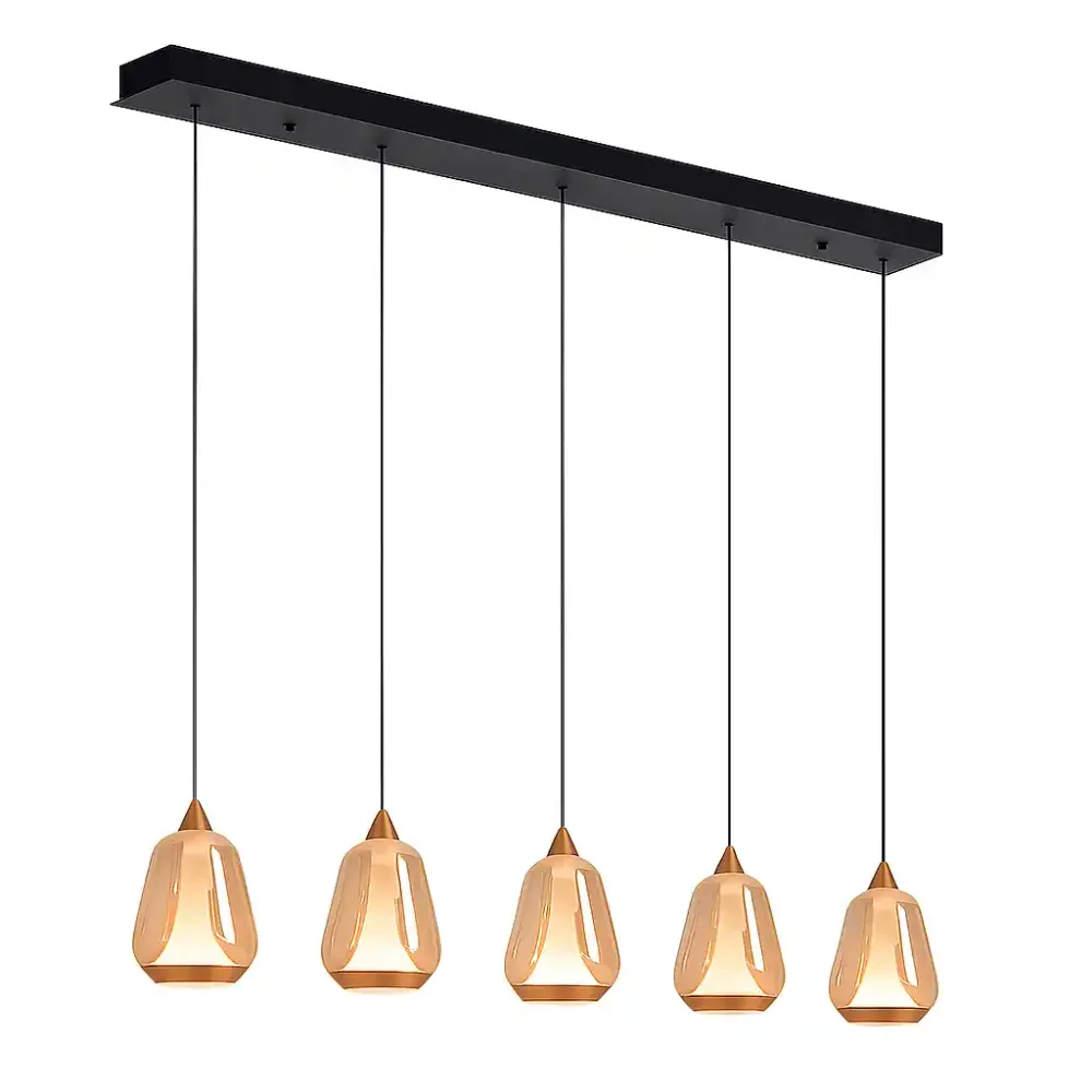 Highlight hanglamp Tromba - 5 lichts - 108 x 155 cm - amber zwart